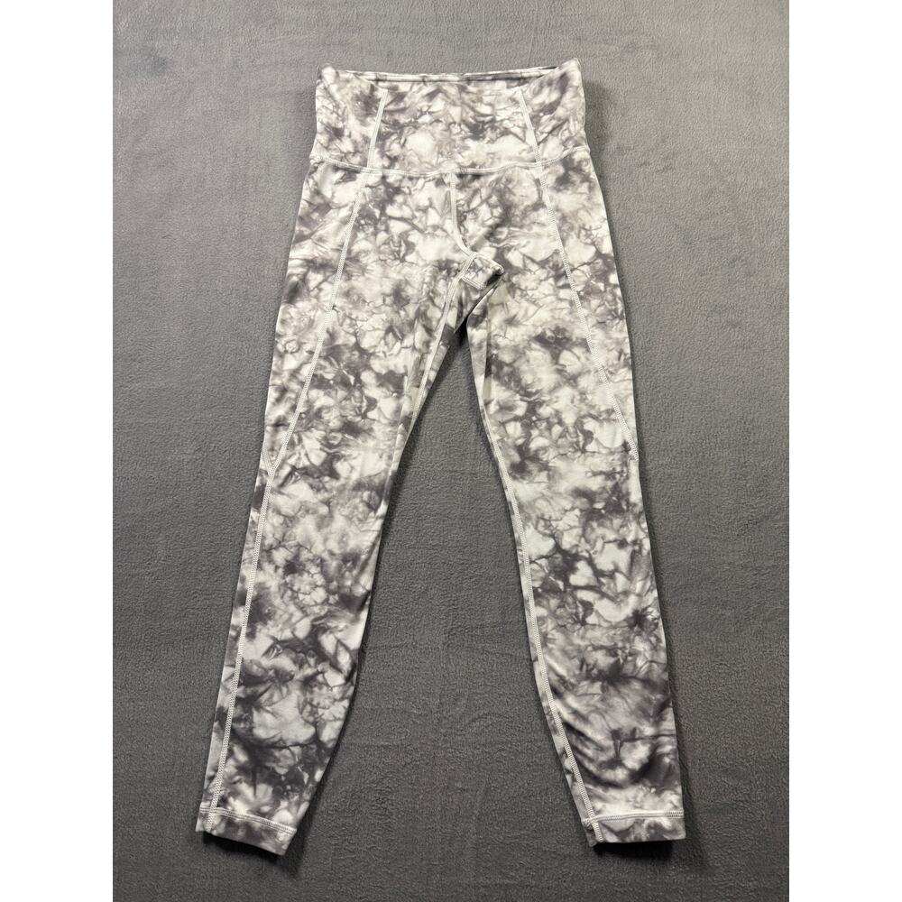 Athleta Women's Leggings Marble Dye Size XS Gray White 25" inseam (7/8 length)